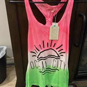Ocean city tie dye tank top